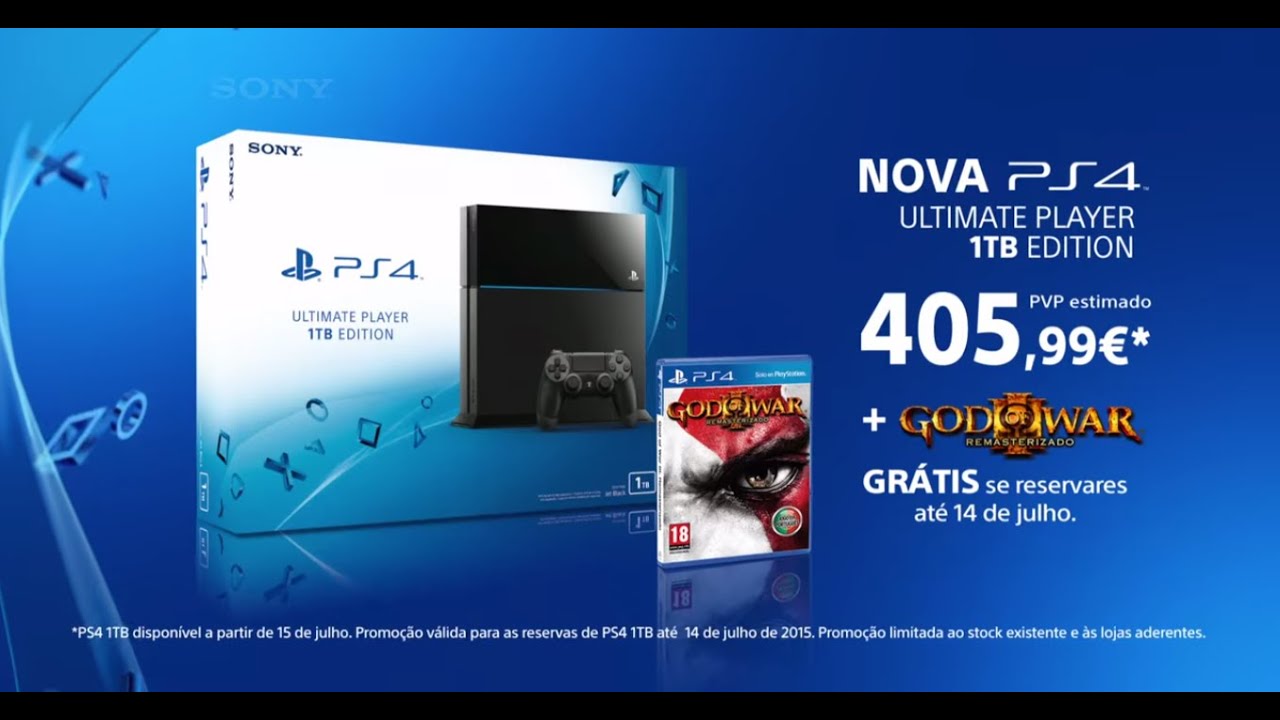 PS4 1TB - Oferta do God of War III Remastered 