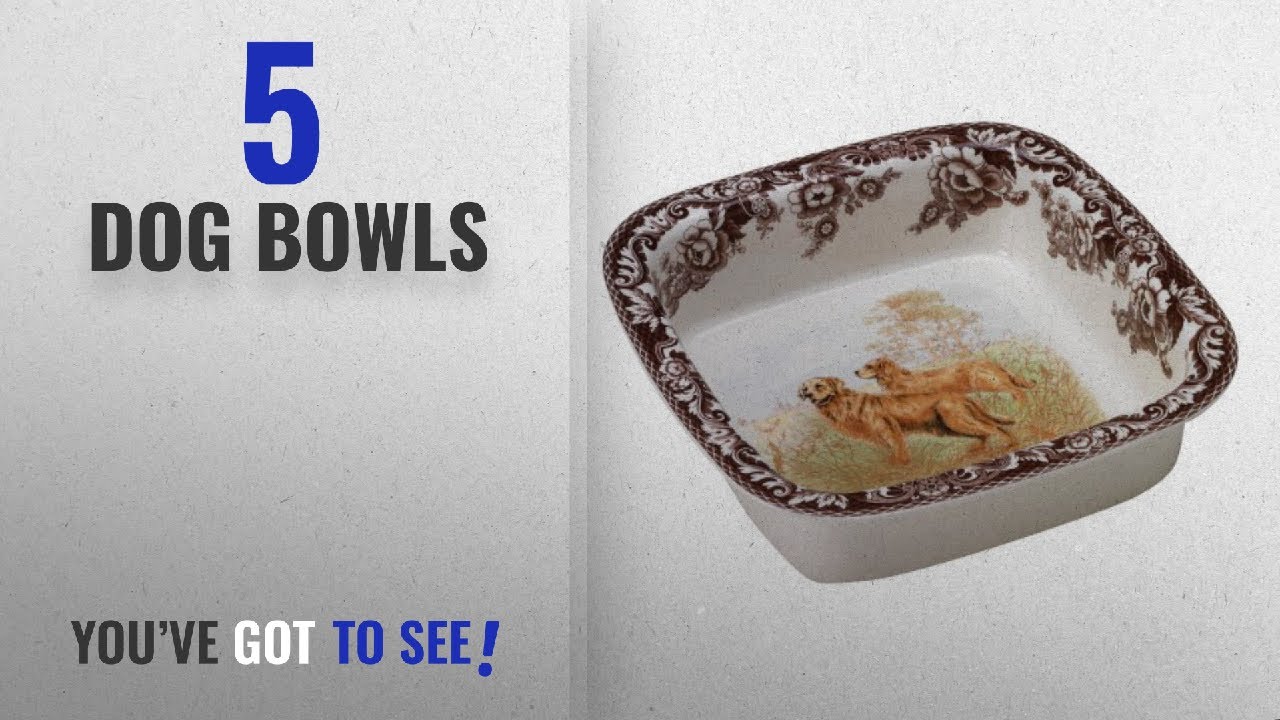 Best Dog Bowls [2018] Spode Woodland Hunting Dogs Golden Retriever