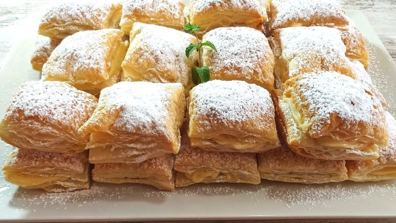 POSTRE RÁPIDO, FÁCIL Y DELICIOSO-Pastelitos de Hojaldre con Crema  (MIGUELITOS) - YouTube