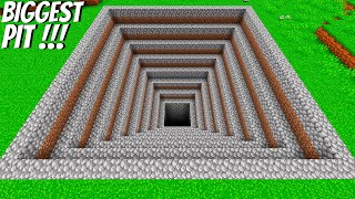 I found a BIGGEST PIT in Minecraft ! What's INSIDE the COBBLESTONE PIT ?