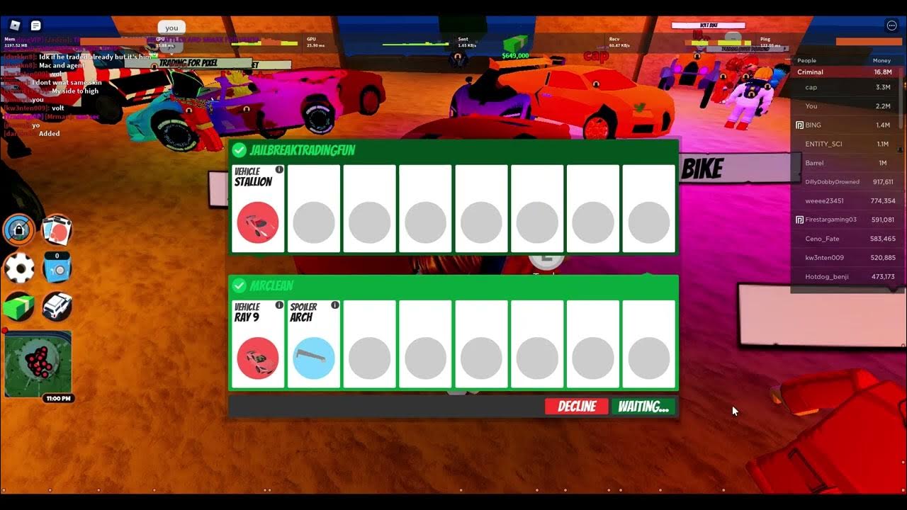 Trading from a Pickup Truck to Spinner Rims Part 4 Roblox Jailbreak