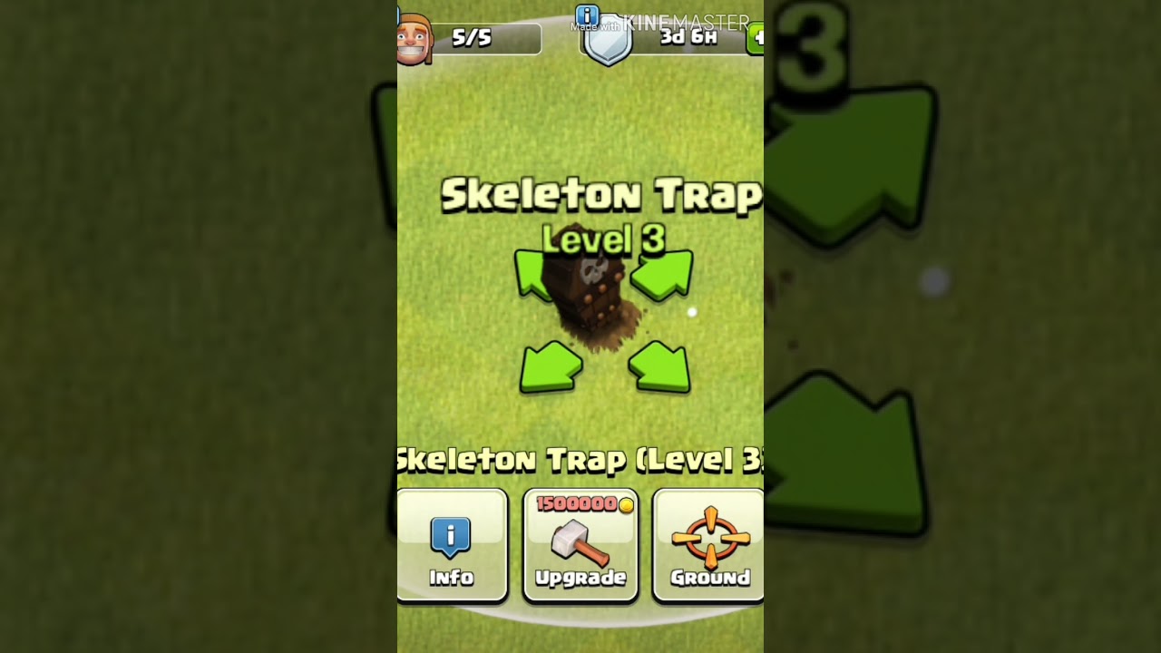 upgrade skeleton trap level 1 to Max level 4 ///coc/// 