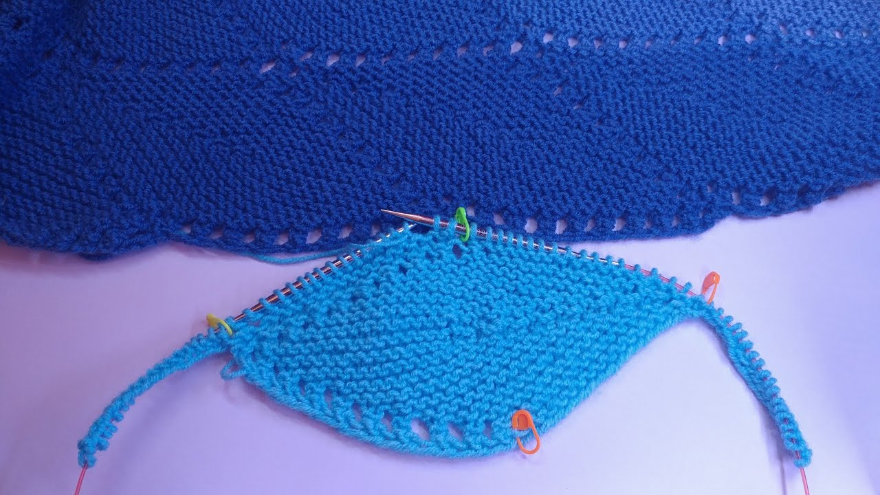 طريقة عمل ورقة الشجر تريكو وحدة لعمل شال