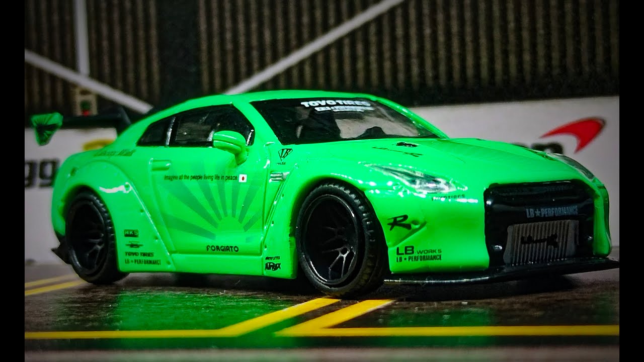 Mini GT LBWK Works Nissan GT-R R35 Light Green - YouTube