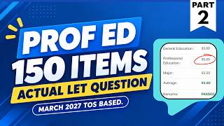PROF ED LET REVIEWER 2027 | 150 Items | Actual LET Questions