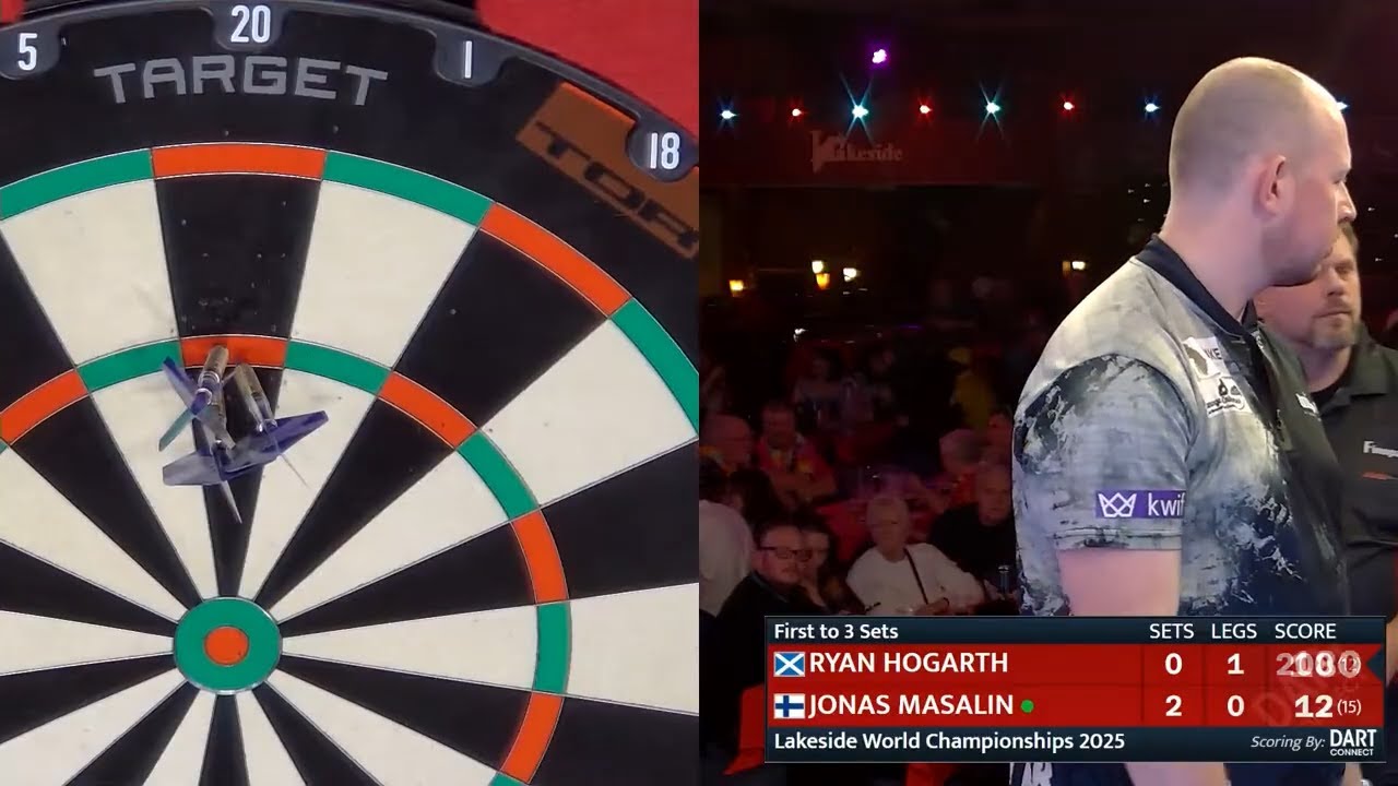 Ryan Hogarth AMAZING BLIND 180 at Lakeside darts 2025! - YouTube