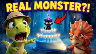 Rexy and Tri find a real monster with SPOOKY GLOWING EYES 👀😱  | Dino Explorers