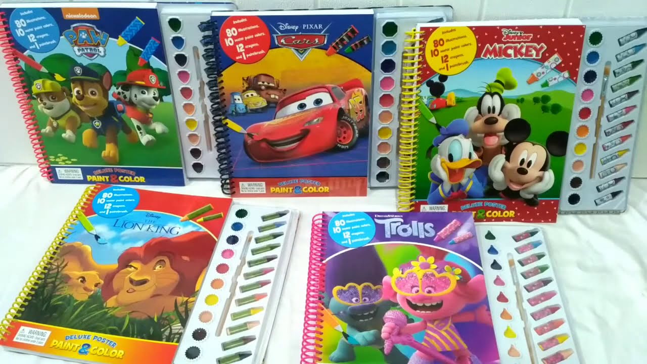 Deluxe Poster Paint & Color Book (80 Illustrations, 10 Water Paint