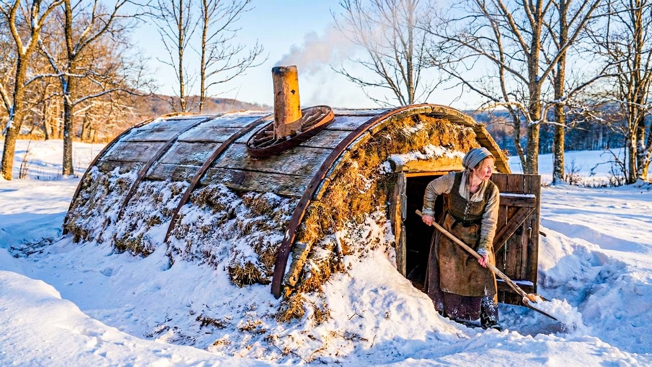 How She Flipped an Old Wagon Bed Over Her Dugout — the Wood Shed Snow and  Trapped Heat Below