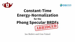 Constant-Time Energy-Normalization for the Phong Specular BRDFs (Abridged!)