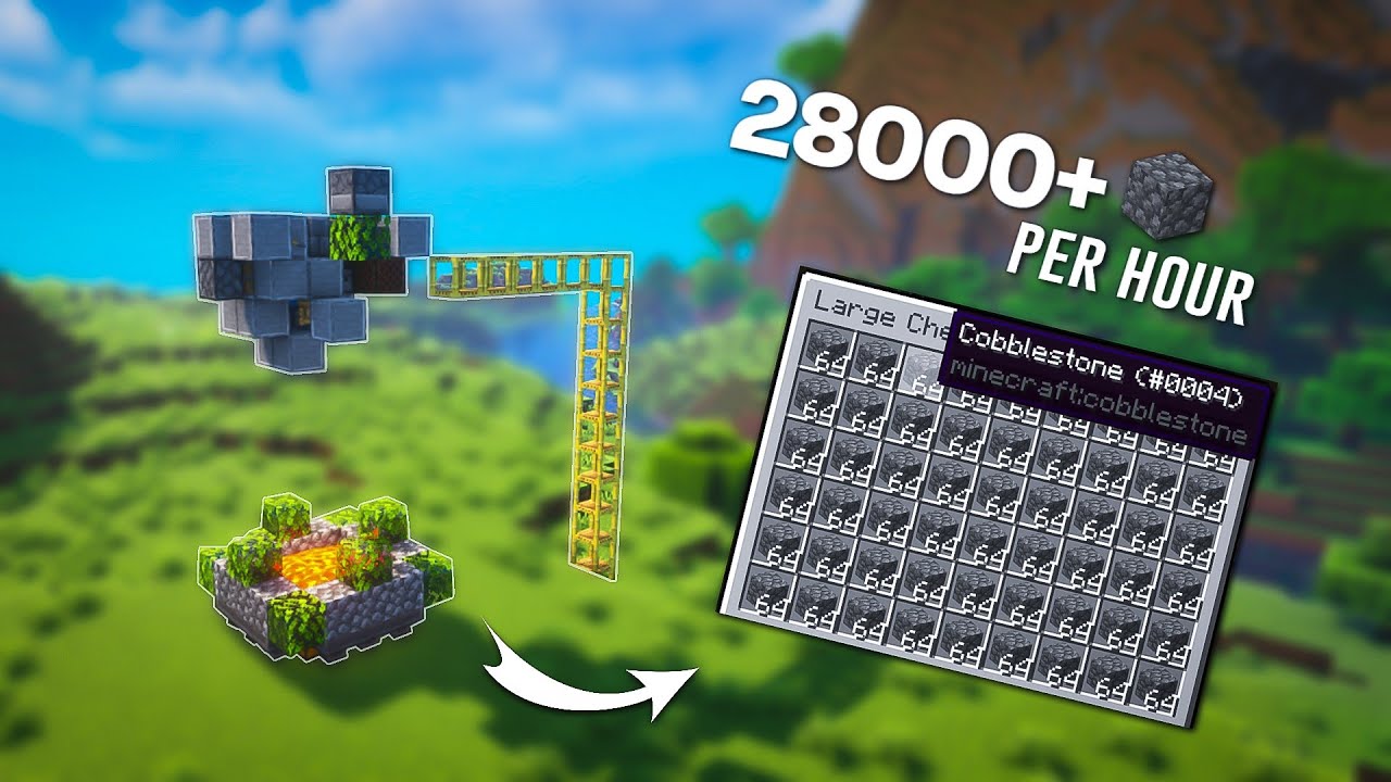 Minecraft Easy 5 Minutes Fully Automatic - Cobblestone Farm @bigbooty17 ...