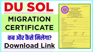 When and how will I get DU SOL Migration Certificate? | SOL Migration Certificate Download Proces...