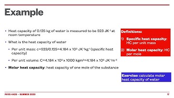 Thermodynamics and Statistical Mechanics; Lecture 2 : Heat and heat capacities