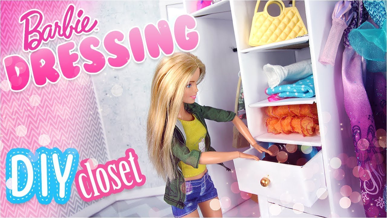 DIY Barbie Comment faire un dressing pour poupées l diy barbie doll closet  