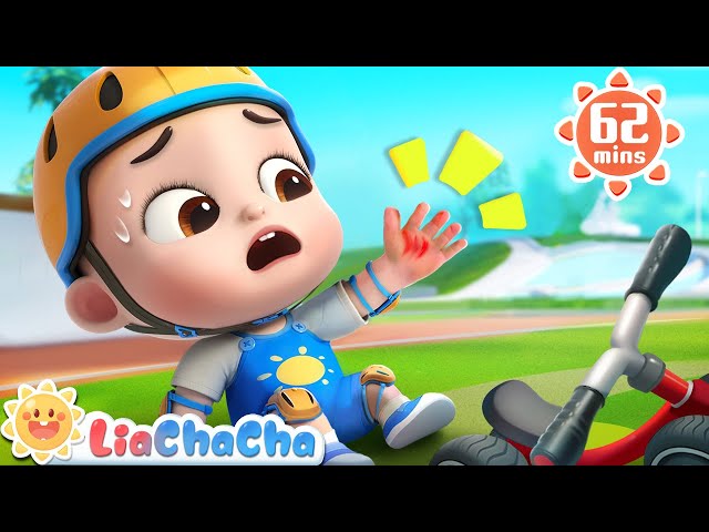 Learn to Ride a Bike 🚲 | Safety Tips Song | Song Compilation + LiaChaCha Nursery Rhymes u0026 Baby Songs class=