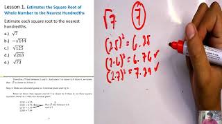 Math 7. Module 8. Lesson 1. Estimates the Square Root of Whole Number Wealth