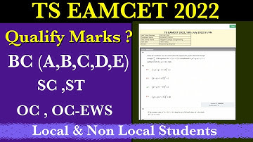 Ts Eamcet 2022 Qualifying Marks Category Wise - OC , BC , SC ,ST
