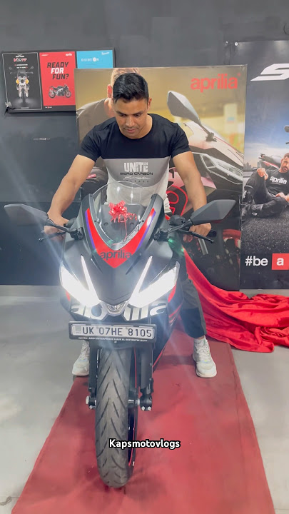 APRILIA RS457 Taking Delivery 🔥 Happy Reaction 😱 #viral #trending #shorts #aprilia #apriliars457