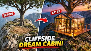 From Rocky Cliff to Luxury Glass Cabin! 😱 | Amazing Construction Timelapse#cliffside