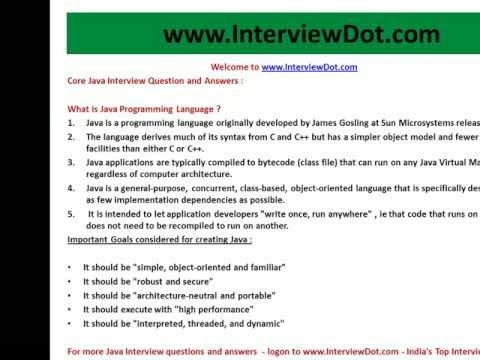 what is java programming language java interview question and answer.avi