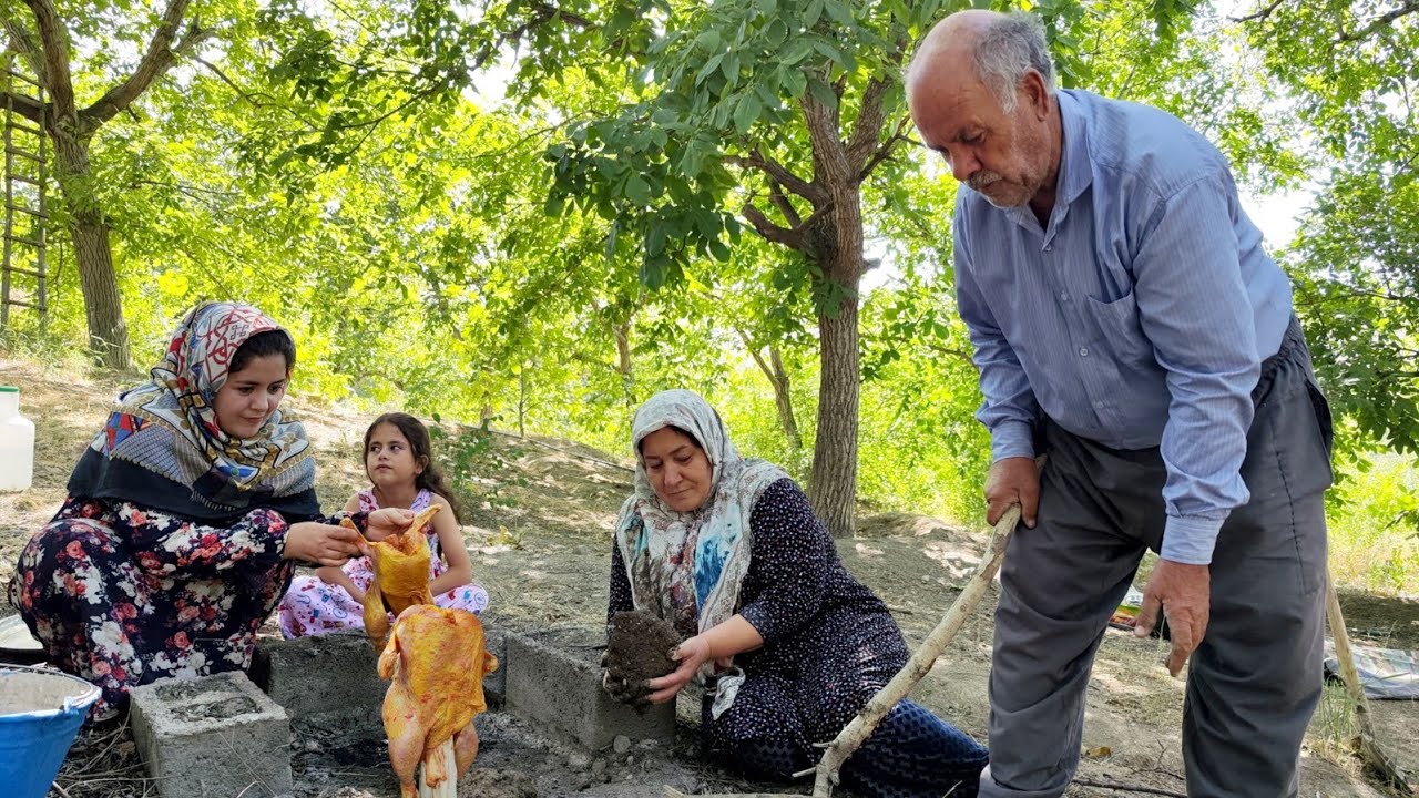 A Whole Chicken Fried Under A Bucket! Whole Chicken Prepared in the