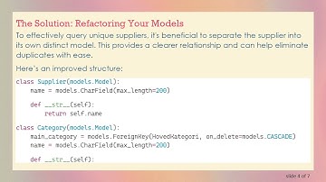 Filtering Models in Django: Efficiently Query Unique Suppliers