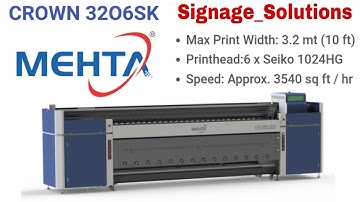 MEHTA flex/banner printer machine. CROWN The World