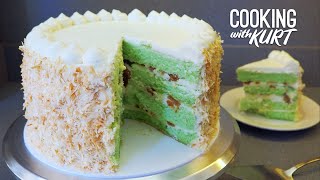 Buko Pandan Cake (Onde-Onde/Klepon Cake): Chiffon, Gula Melaka & Toasted Coconut | Cooking with Kurt