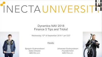 Dynamics NAV 2018 Finance Webinar Tips & Tricks - 9/12/18