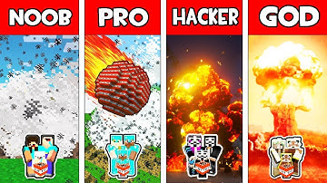 Minecraft - NOOB vs PRO vs HACKER vs GOD : FAMILY TNT APOCALYPSE in Minecraft ! Animation