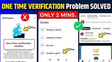 Crearte past problem  Solved | create a post ka verification | one time verification needed youtube