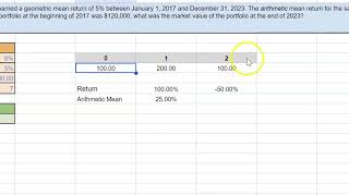 Arithmetic Mean vs Geomeric Mean | Sample CFA Problem (Using Excel) by Professor Ikram 46 views 7 days ago 4 minutes, 45 seconds