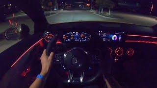 2021 MercedesAMG CLA45 4Matic+  POV Night Drive (Binaural Audio)