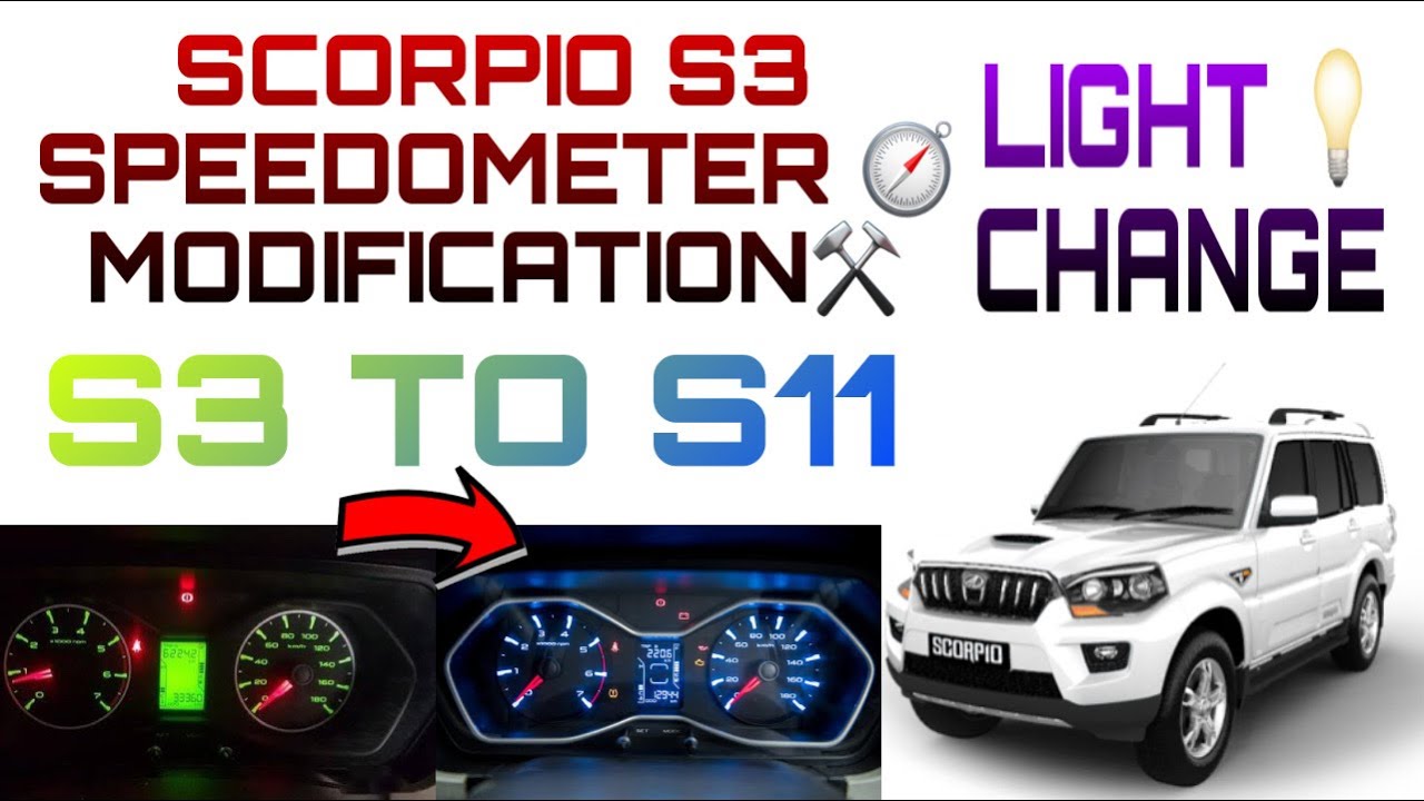 SCORPIO 👀speedometer modification ❣️🥰 light change