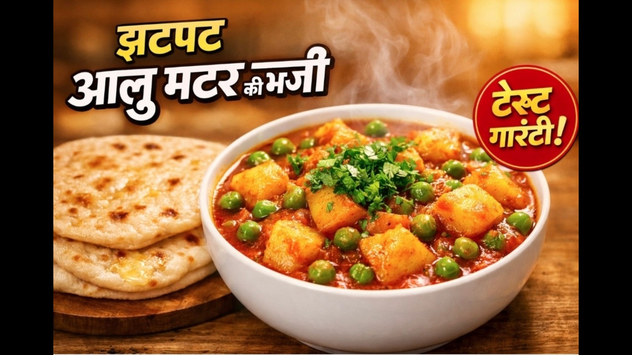 10 मिनट में तैयार करे आलू और मटर की सब्जी। How to make tasty Indian food at home. #vegrecipe #vlogs