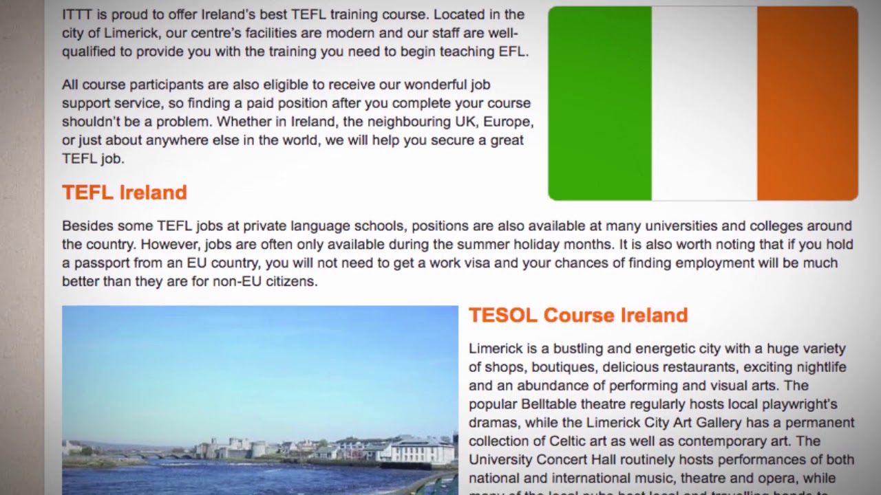 TEFL / TESOL Course in Ireland | Teach & Live abroad! - YouTube