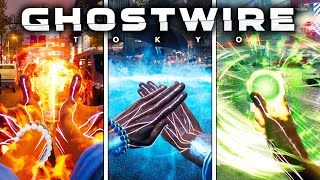 GHOSTWIRE TOKYO - All Powers, Magic, Skills and Weapons Showcase (4K)
