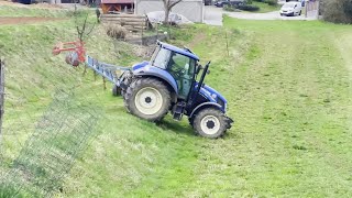 Cultivating in Slovenia with New holland T5 105 & Gorenc