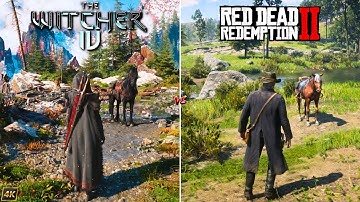 The Witcher IV vs Red Dead Redemption 2 - Early Graphics Comparison  | Tech Demo |
