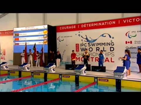 Swimming - men's 100m breaststroke SB9 medal ceremony - 2013 IPC Swimming World Championships