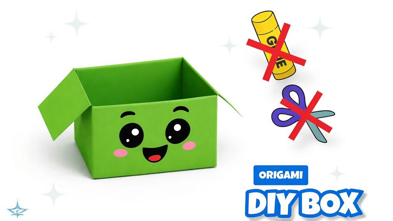 Easy Origami Box 😄 | No glue,  No scissors | Fun DIY Paper Craft for Kids 