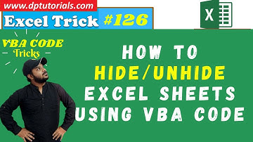 How to Hide and Unhide Excel Sheets Using VBA || Excel Tricks || dptutorials