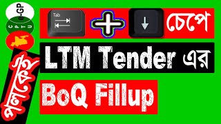 পলকেই LTM Tender এর BoQ Fillup | How to eGP Ltm Tender BoQ Fillup