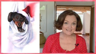 Watercolor Dog // Merry Christmas Dachshund 🎄