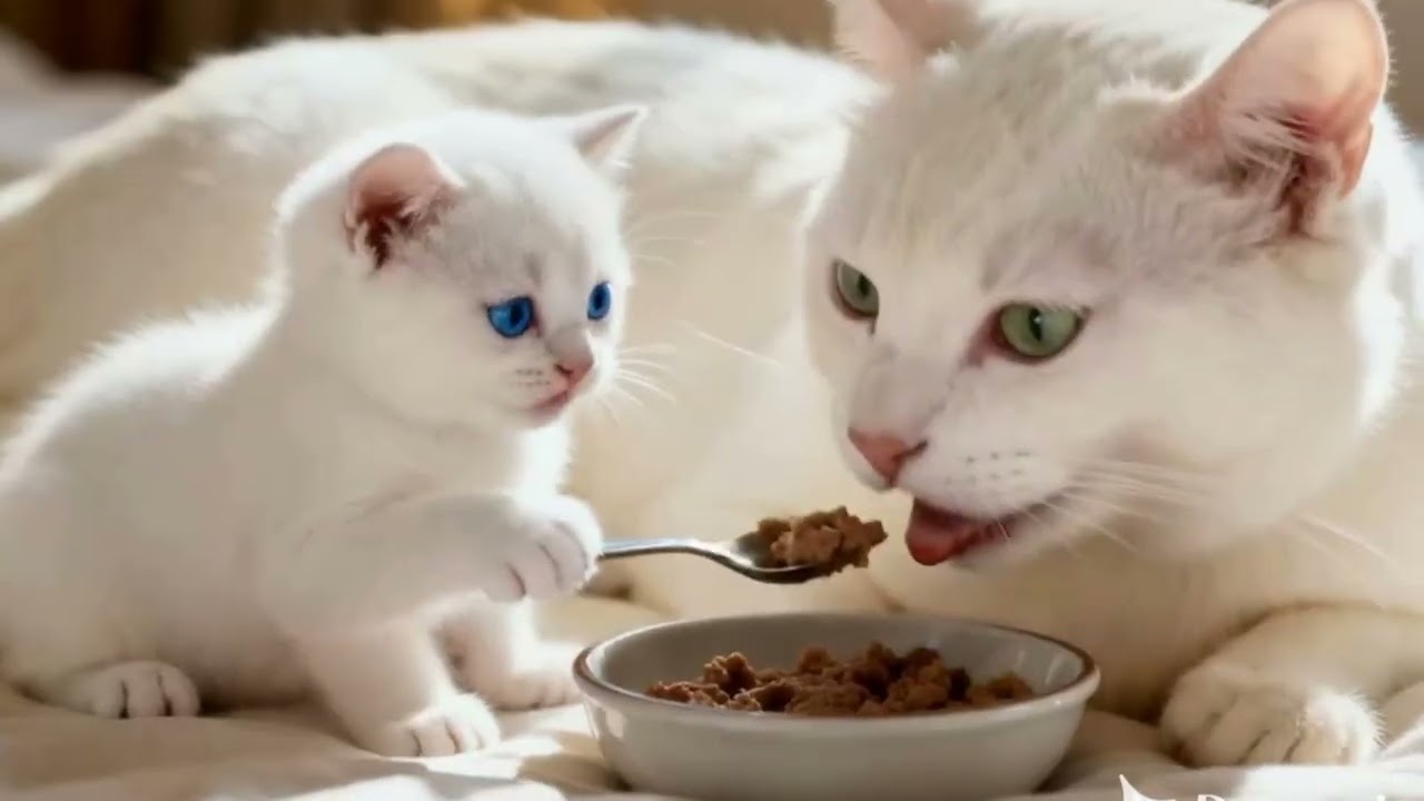 The Kitten's Devotion When Its Mother Is Sick 