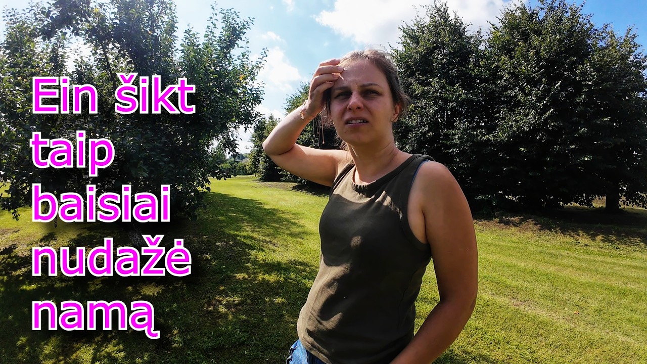 Rugpjūčio 2/Šiltinam namą/ Baisus sienų gruntavimas/ Darbas po tūso