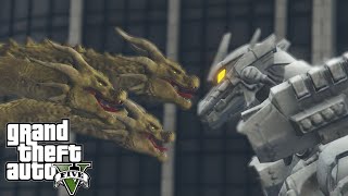 GTA V - King Ghidorah vs Mecha Godzilla