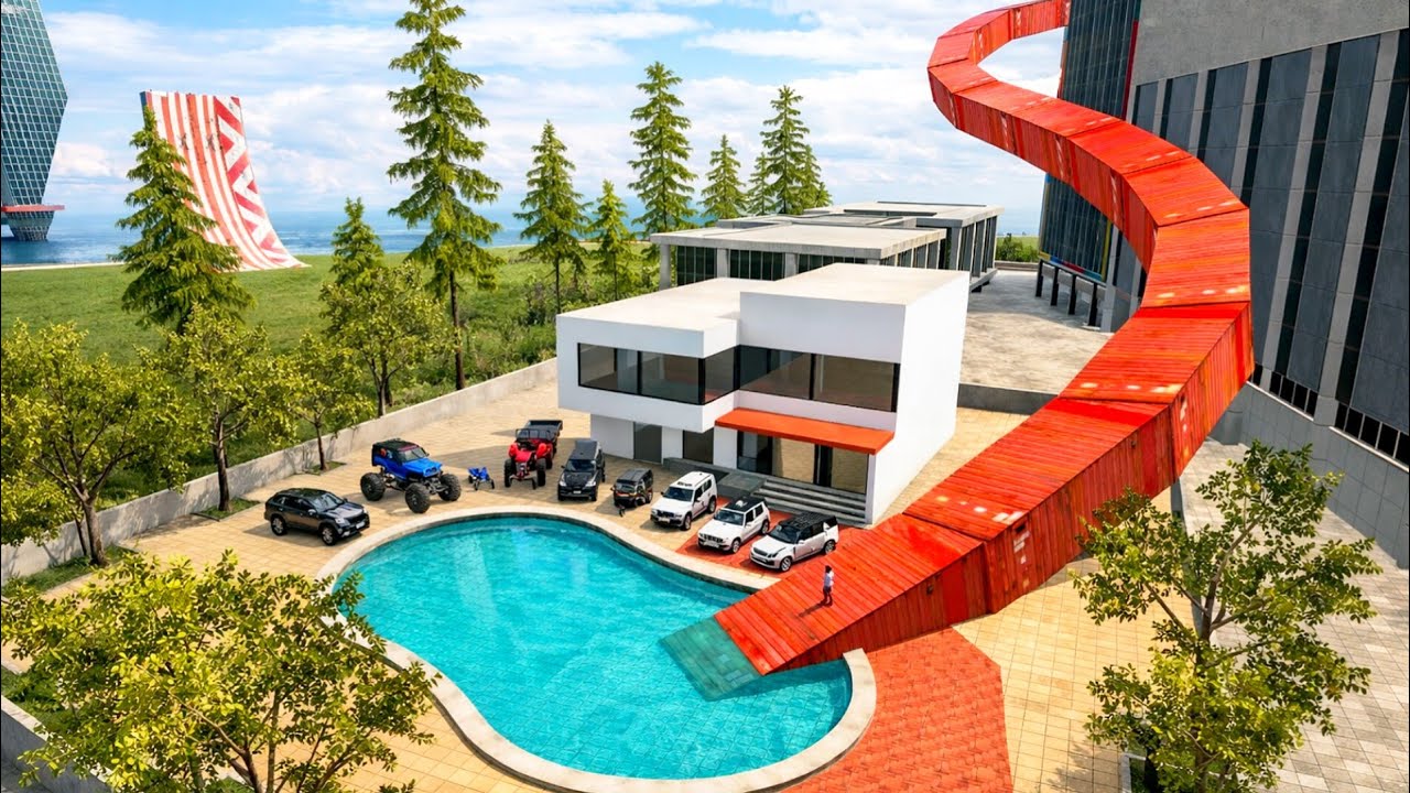 Longest Mega Ramp Challenge All Vehicles Winning Challenge 😱