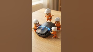 Tiny Worker Cats Clean a Computer Mouse 🐱🖱️✨