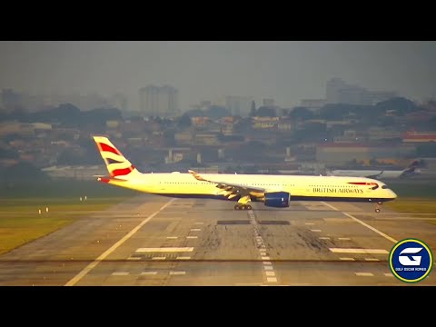 Chegada do Airbus A350 da British Airways em São Paulo Guarulhos em 2 de dezembro de 2021